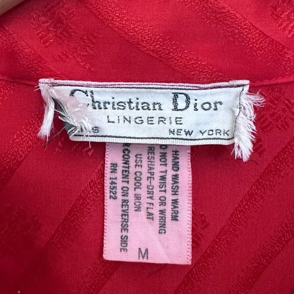 VINTAGE CHRISTIAN DIOR Lingerie Red women's nightgown size medium
